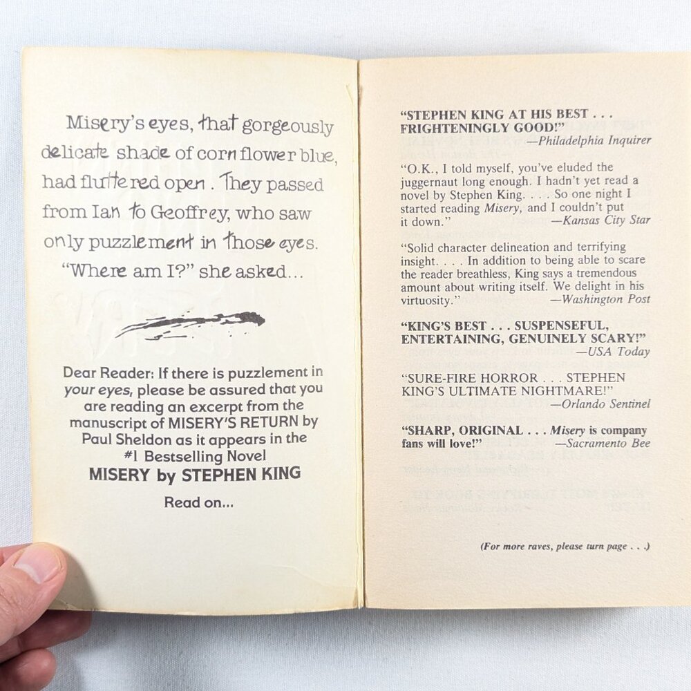 Stephen King MISERY 1st Signet edition paperback - Picture 2 of 9